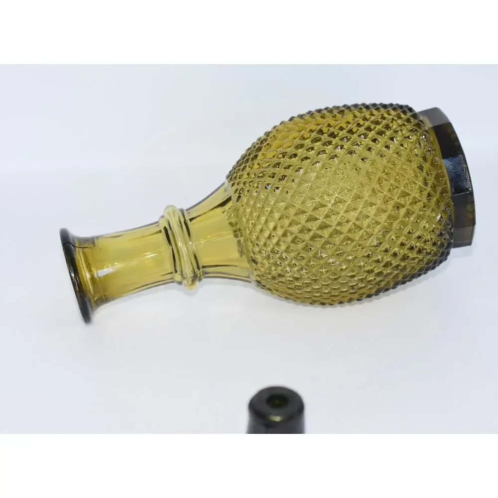 Empoli Pineapple Genie Bottles Vintage Italian Glass Decorative Decanter